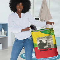 Ethiopia Haile Selassie I Laundry Basket with Addis Ababa 1963 Speech Quote Pan-African Flag Colors and Kente Pattern - Wonder Print Shop