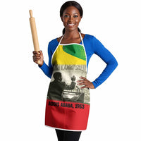 Ethiopia Haile Selassie I Apron with Addis Ababa 1963 Speech Quote Pan-African Flag Colors and Kente Pattern - Wonder Print Shop