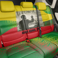 Ethiopia Haile Selassie I Back Car Seat Cover with Addis Ababa 1963 Speech Quote Pan-African Flag Colors and Kente Pattern - Wonder Print Shop