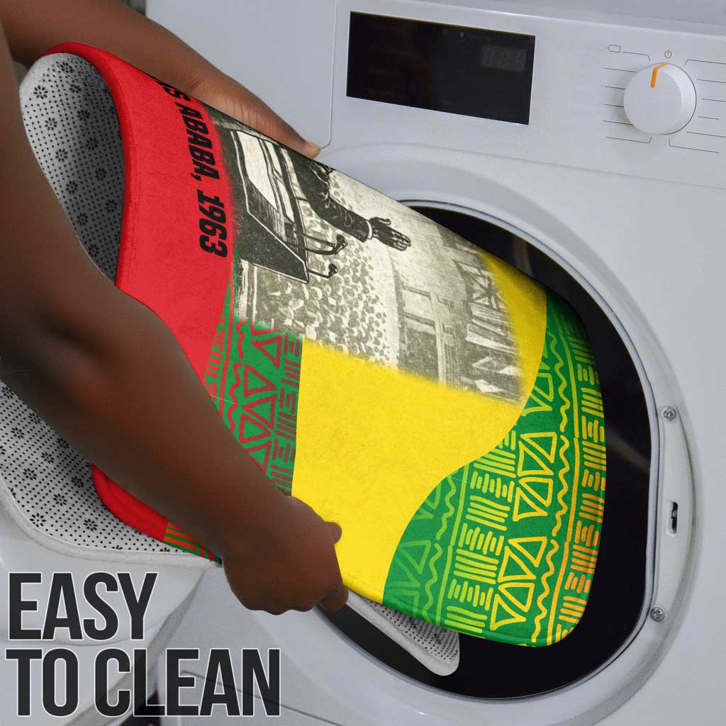 Ethiopia Haile Selassie I Bathroom Set with Addis Ababa 1963 Speech Quote Pan-African Flag Colors and Kente Pattern - Wonder Print Shop