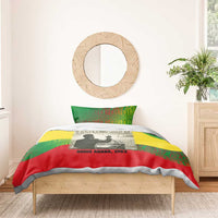 Ethiopia Haile Selassie I Bedding Set with Addis Ababa 1963 Speech Quote Pan-African Flag Colors and Kente Pattern - Wonder Print Shop
