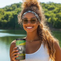 Ethiopia Haile Selassie I 4 in 1 Can Cooler Tumbler with Addis Ababa 1963 Speech Quote Pan-African Flag Colors and Kente Pattern - Wonder Print Shop