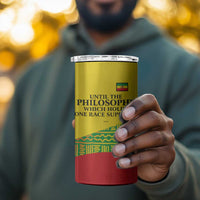 Ethiopia Haile Selassie I 4 in 1 Can Cooler Tumbler with Addis Ababa 1963 Speech Quote Pan-African Flag Colors and Kente Pattern - Wonder Print Shop