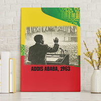 Ethiopia Haile Selassie I Canvas Wall Art with Addis Ababa 1963 Speech Quote Pan-African Flag Colors and Kente Pattern - Wonder Print Shop