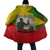 Ethiopia Haile Selassie I Cloak with Addis Ababa 1963 Speech Quote Pan-African Flag Colors and Kente Pattern