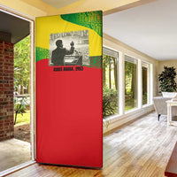 Ethiopia Haile Selassie I Door Cover with Addis Ababa 1963 Speech Quote Pan-African Flag Colors and Kente Pattern - Wonder Print Shop