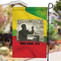 Ethiopia Haile Selassie I Garden Flag with Addis Ababa 1963 Speech Quote Pan-African Flag Colors and Kente Pattern - Wonder Print Shop