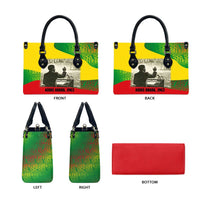 Ethiopia Haile Selassie I Leather Bag with Addis Ababa 1963 Speech Quote Pan-African Flag Colors and Kente Pattern - Wonder Print Shop