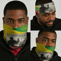 Ethiopia Haile Selassie I Neck Gaiter with Addis Ababa 1963 Speech Quote Pan-African Flag Colors and Kente Pattern - Wonder Print Shop