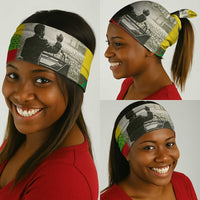Ethiopia Haile Selassie I Neck Gaiter with Addis Ababa 1963 Speech Quote Pan-African Flag Colors and Kente Pattern - Wonder Print Shop