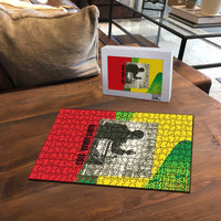 Ethiopia Haile Selassie I Puzzle with Addis Ababa 1963 Speech Quote Pan-African Flag Colors and Kente Pattern - Wonder Print Shop