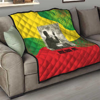 Ethiopia Haile Selassie I Quilt with Addis Ababa 1963 Speech Quote Pan-African Flag Colors and Kente Pattern - Wonder Print Shop