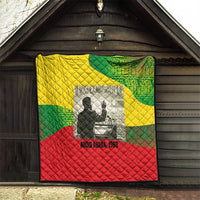 Ethiopia Haile Selassie I Quilt with Addis Ababa 1963 Speech Quote Pan-African Flag Colors and Kente Pattern - Wonder Print Shop