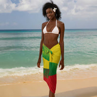 Ethiopia Haile Selassie I Sarong with Addis Ababa 1963 Speech Quote Pan-African Flag Colors and Kente Pattern - Wonder Print Shop