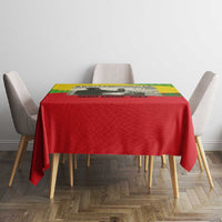 Ethiopia Haile Selassie I Tablecloth with Addis Ababa 1963 Speech Quote Pan-African Flag Colors and Kente Pattern - Wonder Print Shop