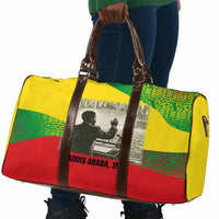 Ethiopia Haile Selassie I Travel Bag with Addis Ababa 1963 Speech Quote Pan-African Flag Colors and Kente Pattern - Wonder Print Shop