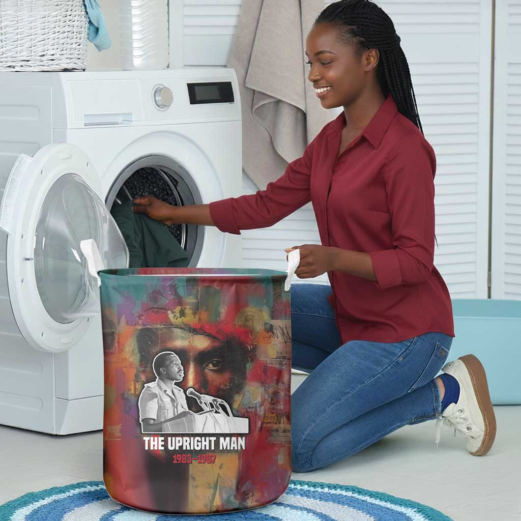 Thomas Sankara Burkina Faso Laundry Basket with Bold Portrait and The Upright Man Tribute Design - Wonder Print Shop