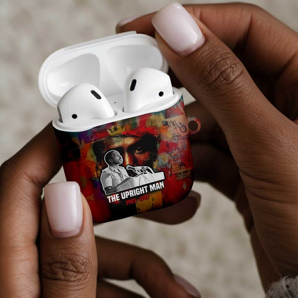 Thomas Sankara Burkina Faso AirPods Case with Bold Portrait and The Upright Man Tribute Design - Wonder Print Shop