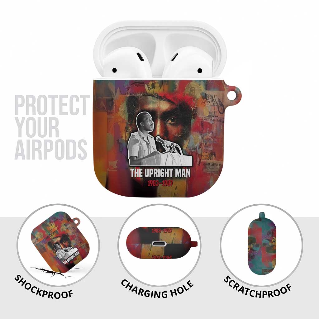 Thomas Sankara Burkina Faso AirPods Case with Bold Portrait and The Upright Man Tribute Design - Wonder Print Shop