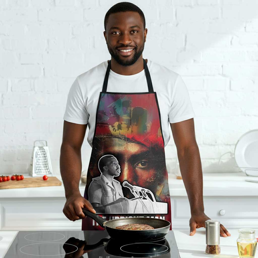 Thomas Sankara Burkina Faso Apron with Bold Portrait and The Upright Man Tribute Design - Wonder Print Shop