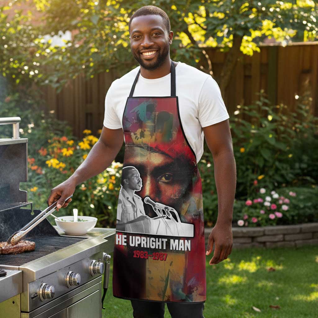Thomas Sankara Burkina Faso Apron with Bold Portrait and The Upright Man Tribute Design - Wonder Print Shop