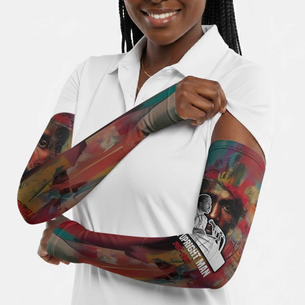 Thomas Sankara Burkina Faso Arm Sleeves with Bold Portrait and The Upright Man Tribute Design - Wonder Print Shop