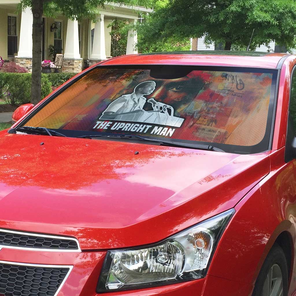 Thomas Sankara Burkina Faso Auto Sun Shade with Bold Portrait and The Upright Man Tribute Design - Wonder Print Shop