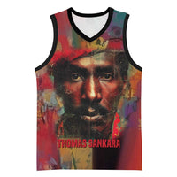 Thomas Sankara Burkina Faso Basketball Jersey with Bold Portrait and The Upright Man Tribute Design - Wonder Print Shop