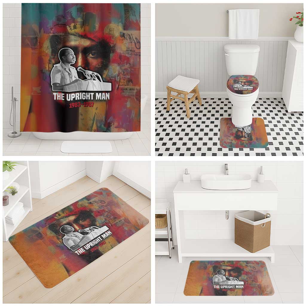 Thomas Sankara Burkina Faso Bathroom Set with Bold Portrait and The Upright Man Tribute Design - Wonder Print Shop