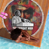 Thomas Sankara Burkina Faso Beach Blanket with Bold Portrait and The Upright Man Tribute Design - Wonder Print Shop