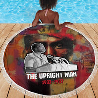 Thomas Sankara Burkina Faso Beach Blanket with Bold Portrait and The Upright Man Tribute Design - Wonder Print Shop