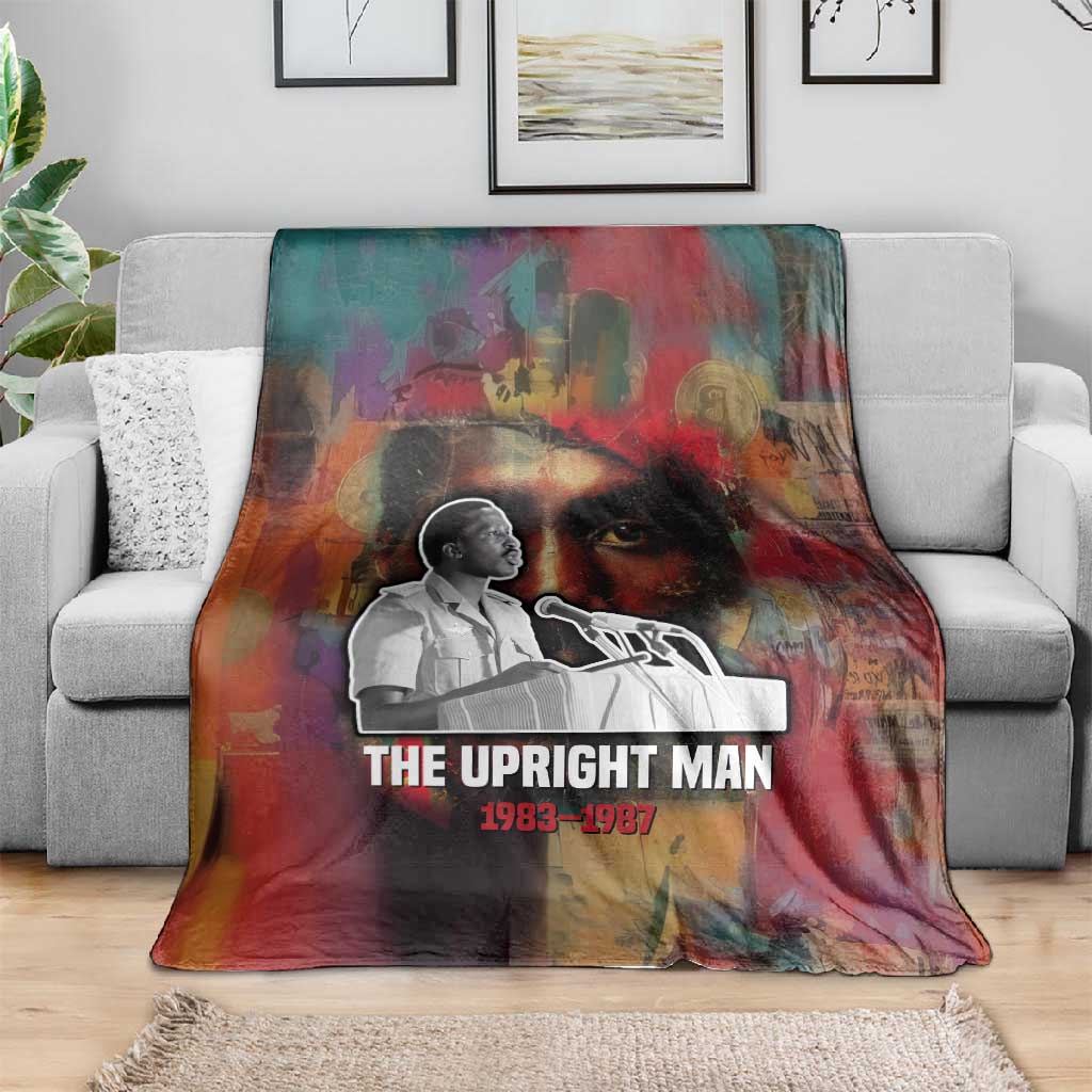 Thomas Sankara Burkina Faso Blanket with Bold Portrait and The Upright Man Tribute Design - Wonder Print Shop
