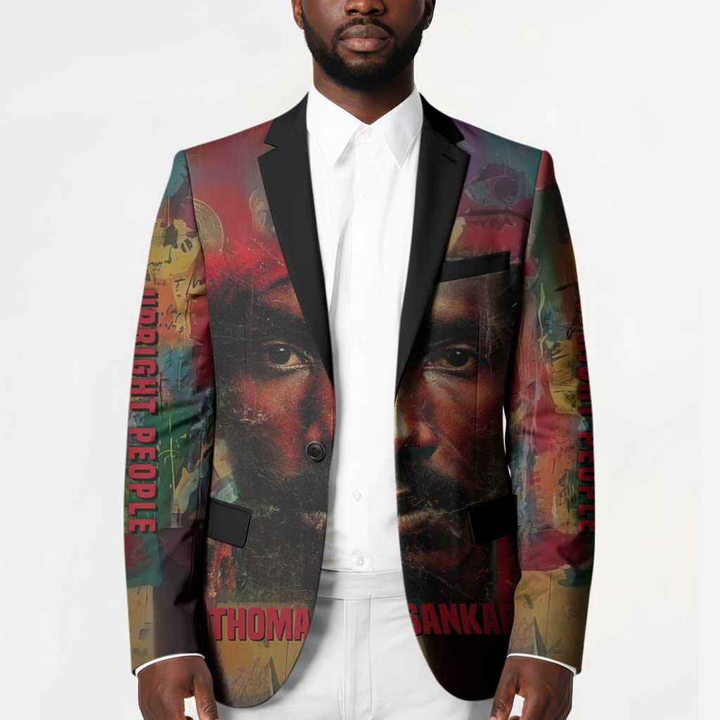Thomas Sankara Burkina Faso Blazer with Bold Portrait and The Upright Man Tribute Design - Wonder Print Shop
