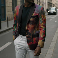 Thomas Sankara Burkina Faso Blazer with Bold Portrait and The Upright Man Tribute Design - Wonder Print Shop