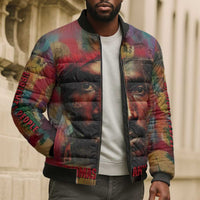 Thomas Sankara Burkina Faso Bomber Puffer Jacket with Bold Portrait and The Upright Man Tribute Design - Wonder Print Shop