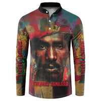 Thomas Sankara Burkina Faso Button Sweatshirt with Bold Portrait and The Upright Man Tribute Design