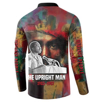 Thomas Sankara Burkina Faso Button Sweatshirt with Bold Portrait and The Upright Man Tribute Design