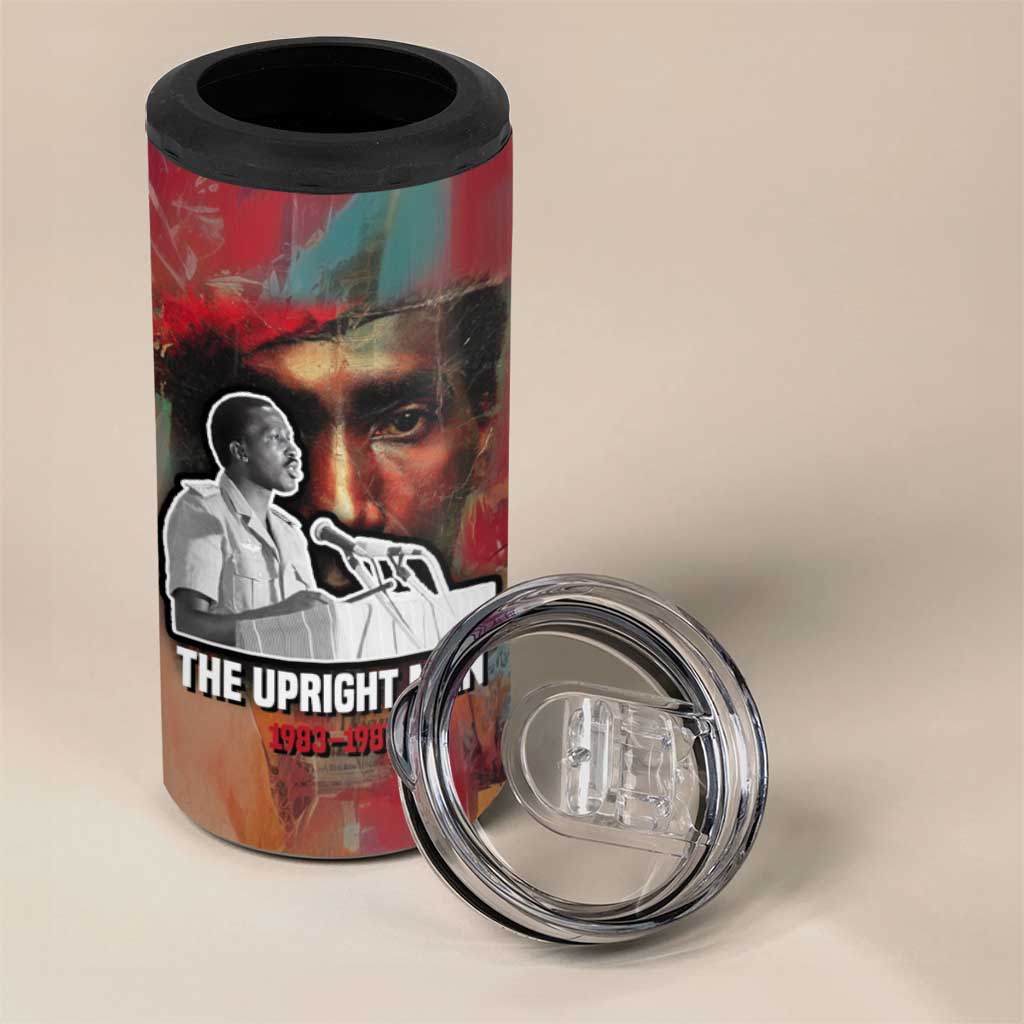 Thomas Sankara Burkina Faso 4 in 1 Can Cooler Tumbler with Bold Portrait and The Upright Man Tribute Design - Wonder Print Shop