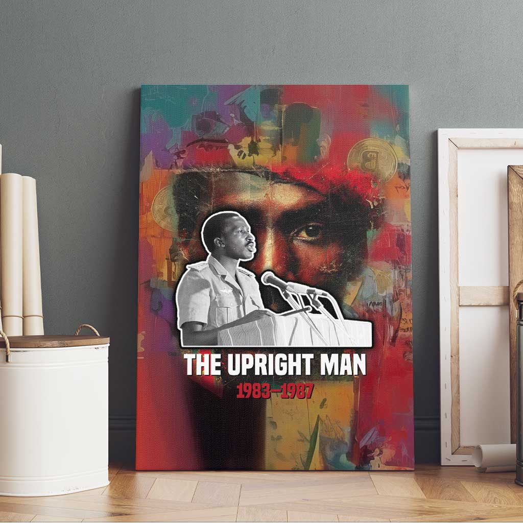 Thomas Sankara Burkina Faso Canvas Wall Art with Bold Portrait and The Upright Man Tribute Design - Wonder Print Shop