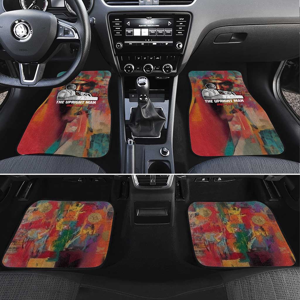 Thomas Sankara Burkina Faso Car Mats with Bold Portrait and The Upright Man Tribute Design - Wonder Print Shop
