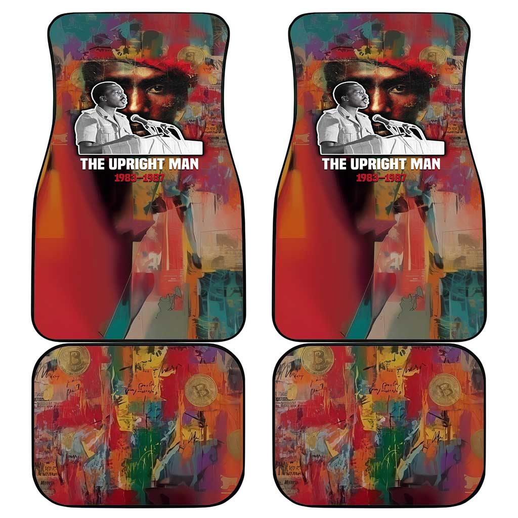 Thomas Sankara Burkina Faso Car Mats with Bold Portrait and The Upright Man Tribute Design - Wonder Print Shop