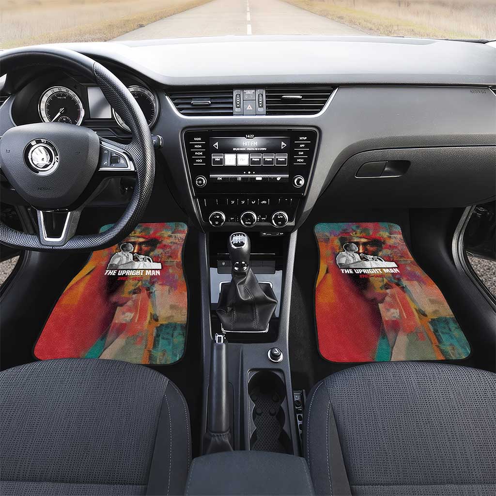 Thomas Sankara Burkina Faso Car Mats with Bold Portrait and The Upright Man Tribute Design - Wonder Print Shop