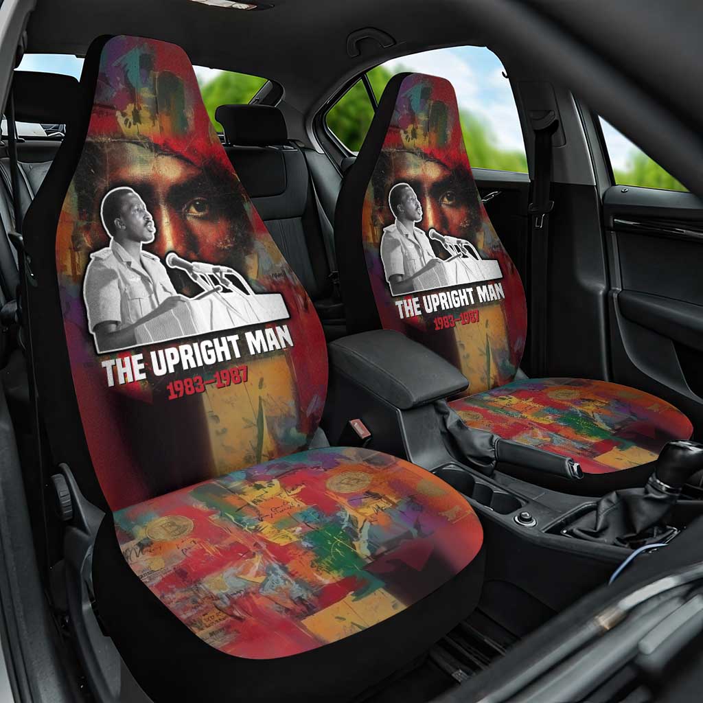 Thomas Sankara Burkina Faso Car Seat Cover with Bold Portrait and The Upright Man Tribute Design - Wonder Print Shop