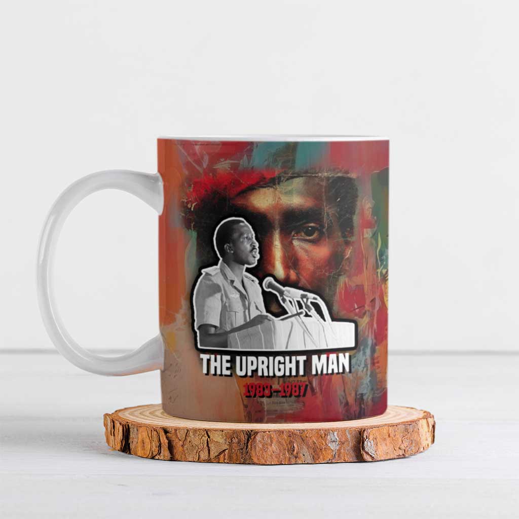 Thomas Sankara Burkina Faso Ceramic Mug with Bold Portrait and The Upright Man Tribute Design - Wonder Print Shop
