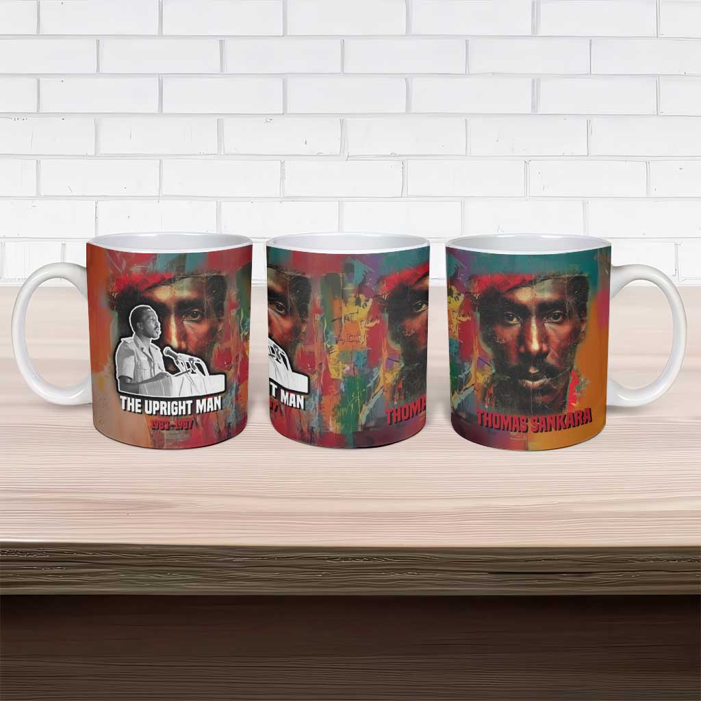 Thomas Sankara Burkina Faso Ceramic Mug with Bold Portrait and The Upright Man Tribute Design - Wonder Print Shop