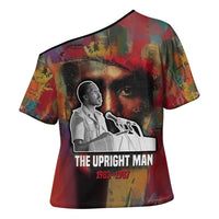 Thomas Sankara Burkina Faso Cross Shoulder Shirt with Bold Portrait and The Upright Man Tribute Design - Wonder Print Shop