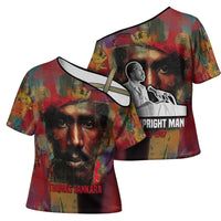 Thomas Sankara Burkina Faso Cross Shoulder Shirt with Bold Portrait and The Upright Man Tribute Design - Wonder Print Shop