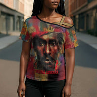 Thomas Sankara Burkina Faso Cross Shoulder Shirt with Bold Portrait and The Upright Man Tribute Design - Wonder Print Shop