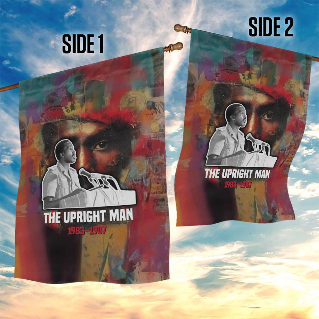 Thomas Sankara Burkina Faso Garden Flag with Bold Portrait and The Upright Man Tribute Design - Wonder Print Shop