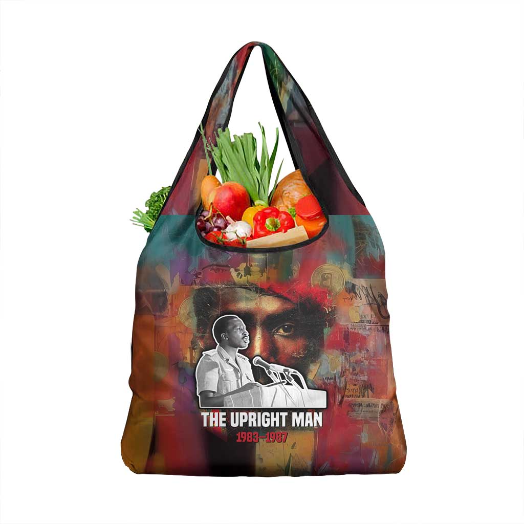 Thomas Sankara Burkina Faso Grocery Bag with Bold Portrait and The Upright Man Tribute Design - Wonder Print Shop